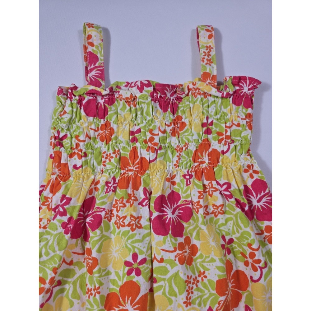 Vintage 90s Baby Looney Tunes Floral Sundress Girls 24M Tropical Summer Dress - Picture 4 of 6